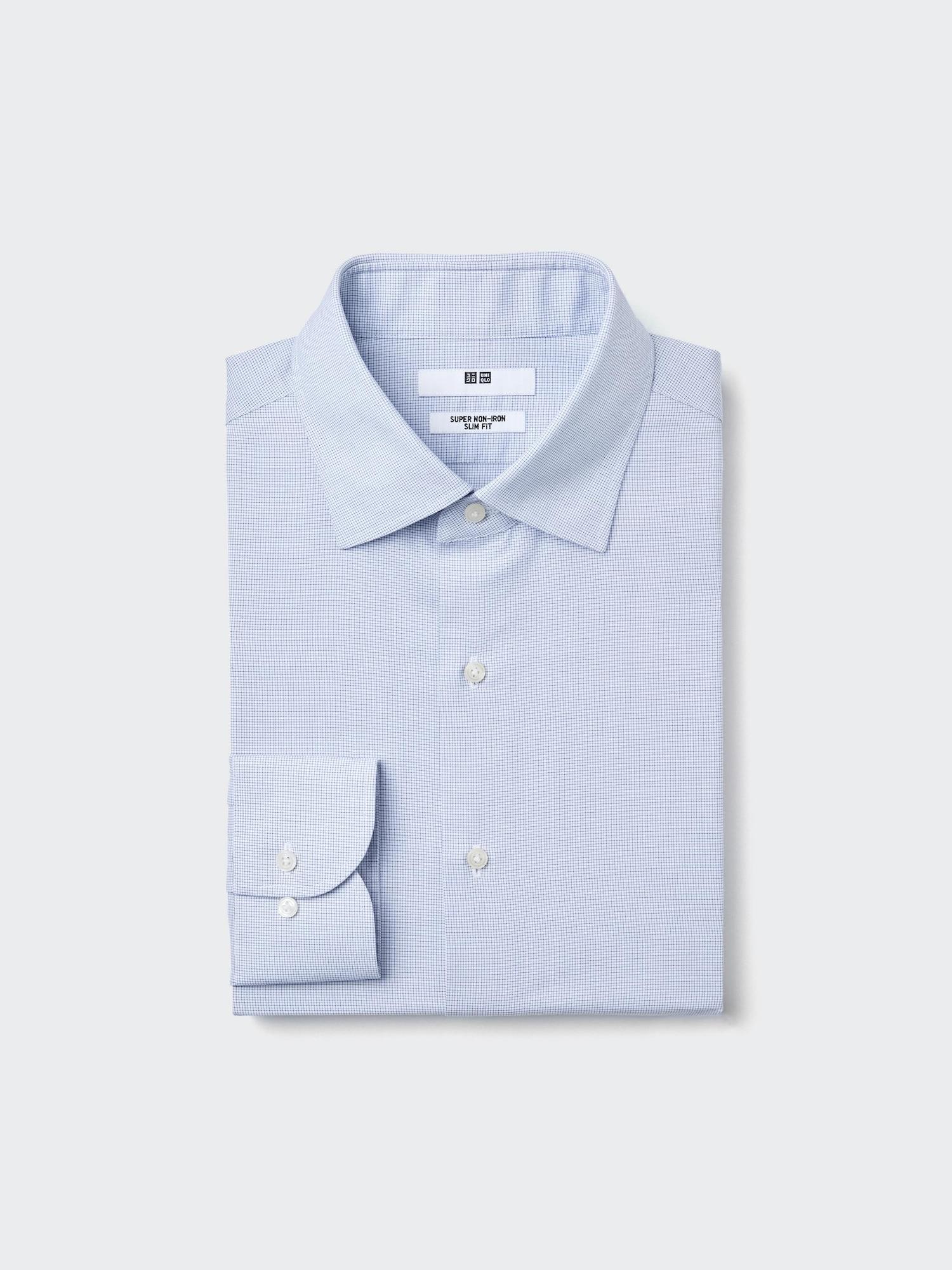 Super Non-Iron Slim Shirt | Spread Collar | Checked by UNIQLO