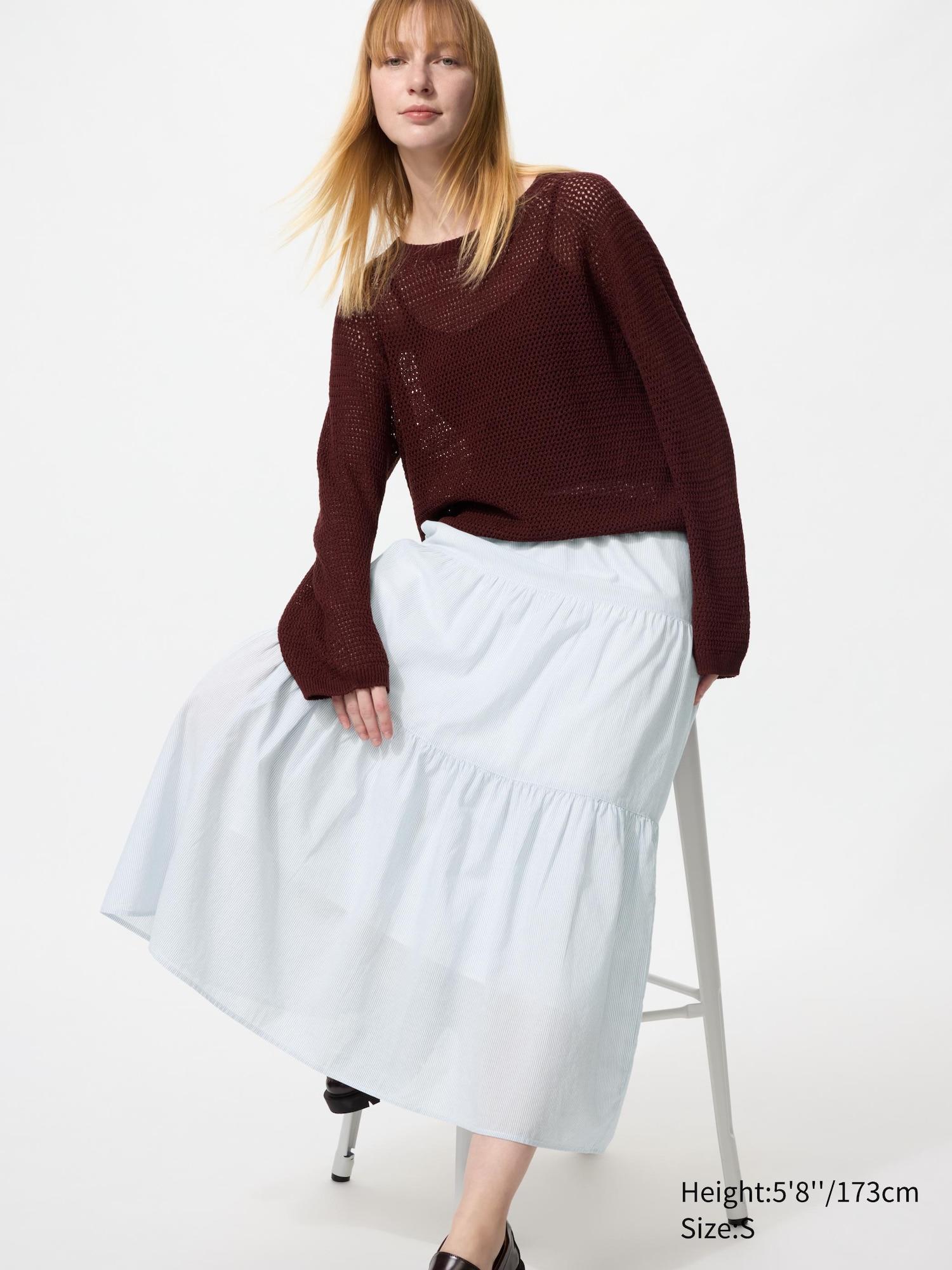 Tiered Maxi Skirt | Stripe by UNIQLO