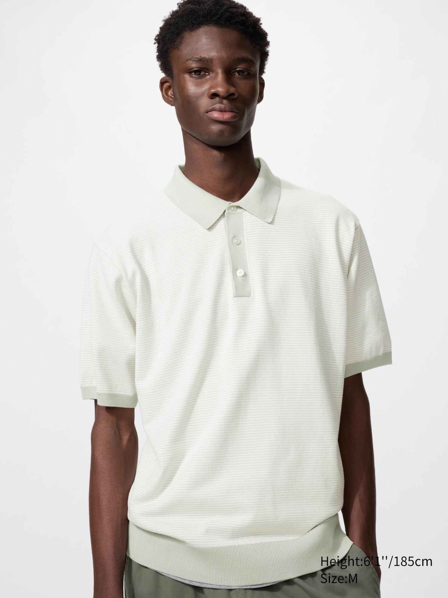 Washable Knitted Polo Sweater | Short Sleeve | Striped by UNIQLO