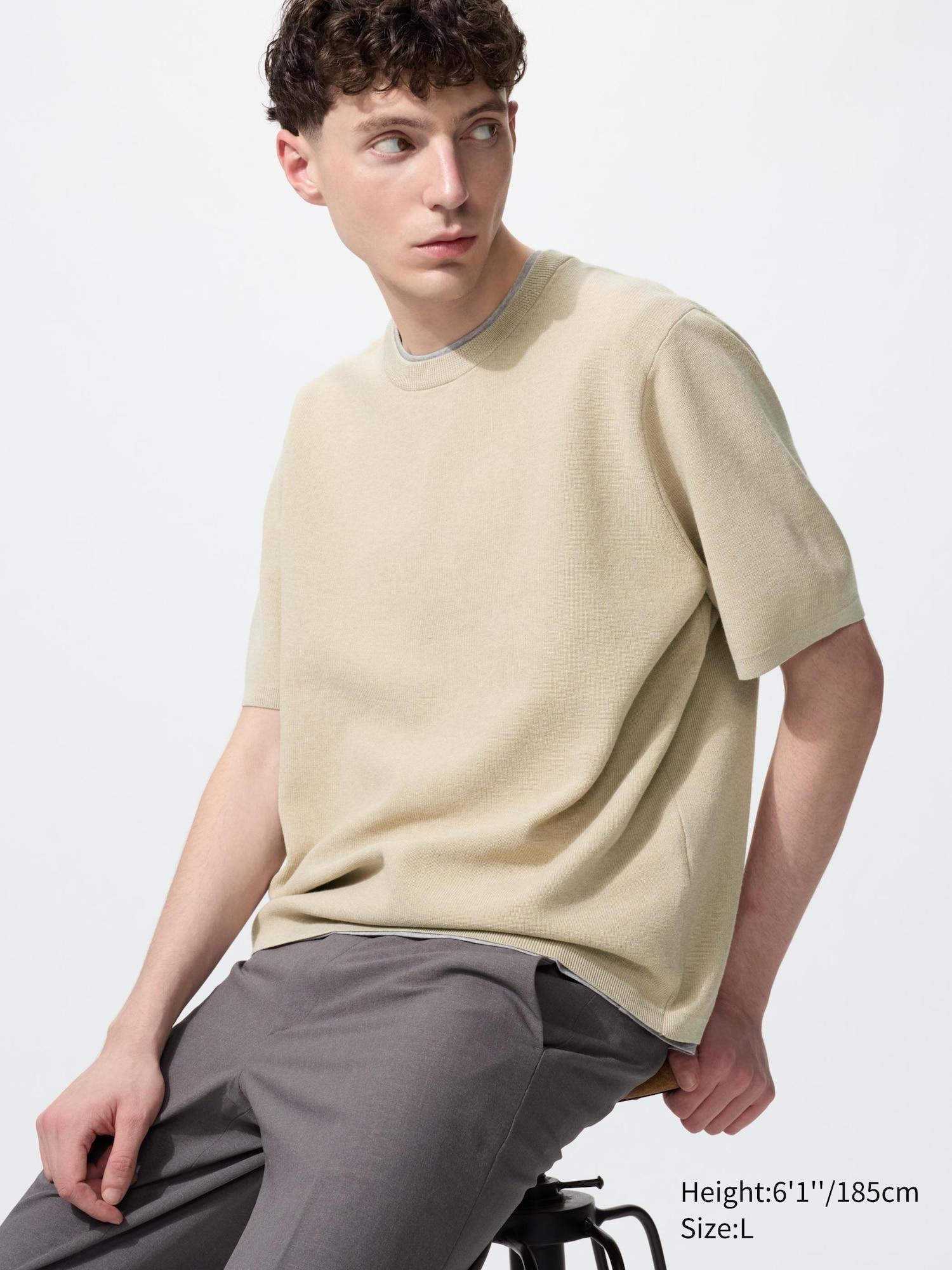 Washable Milano Ribbed Knitted T-Shirt by UNIQLO