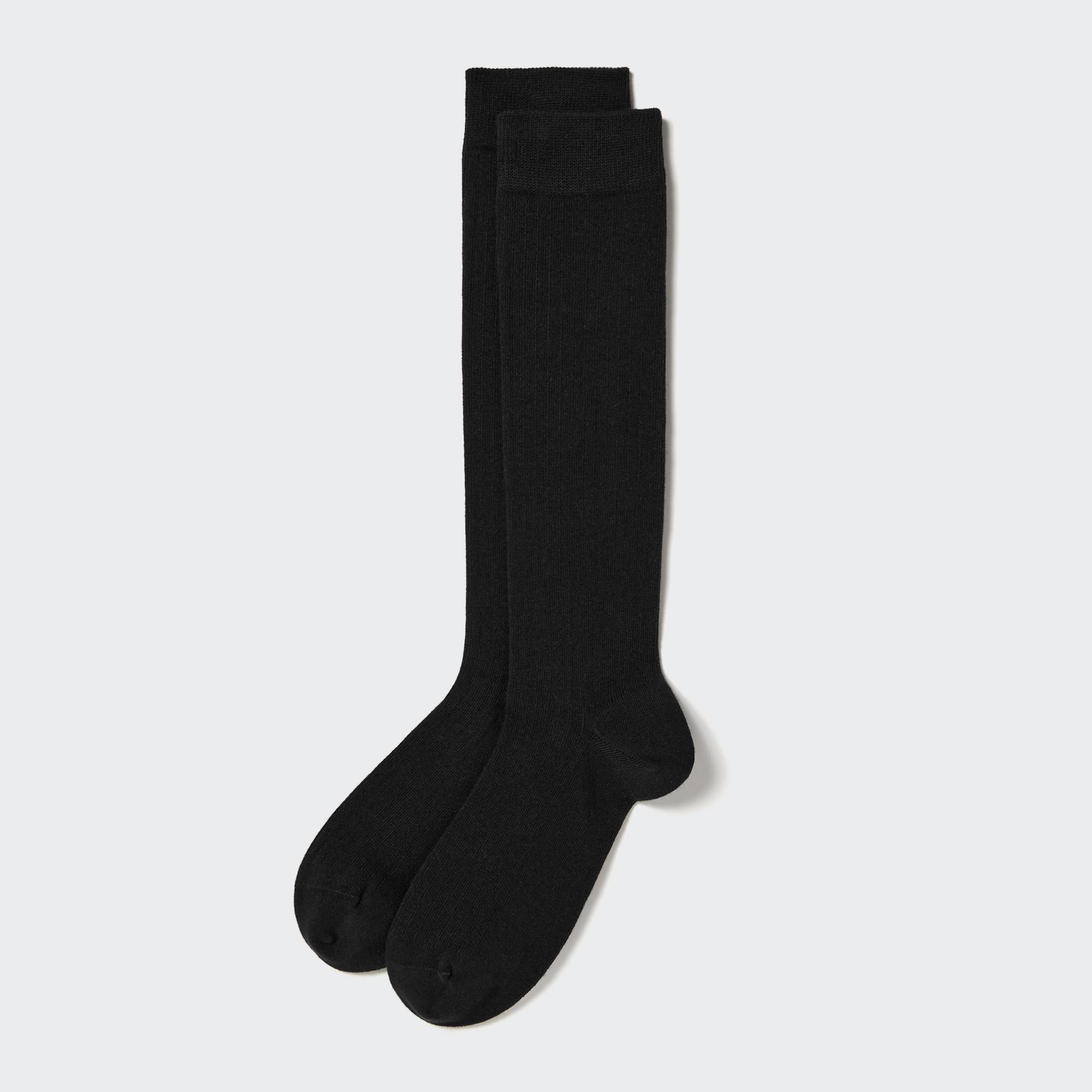 Wide Ribbed Knee High Socks by UNIQLO