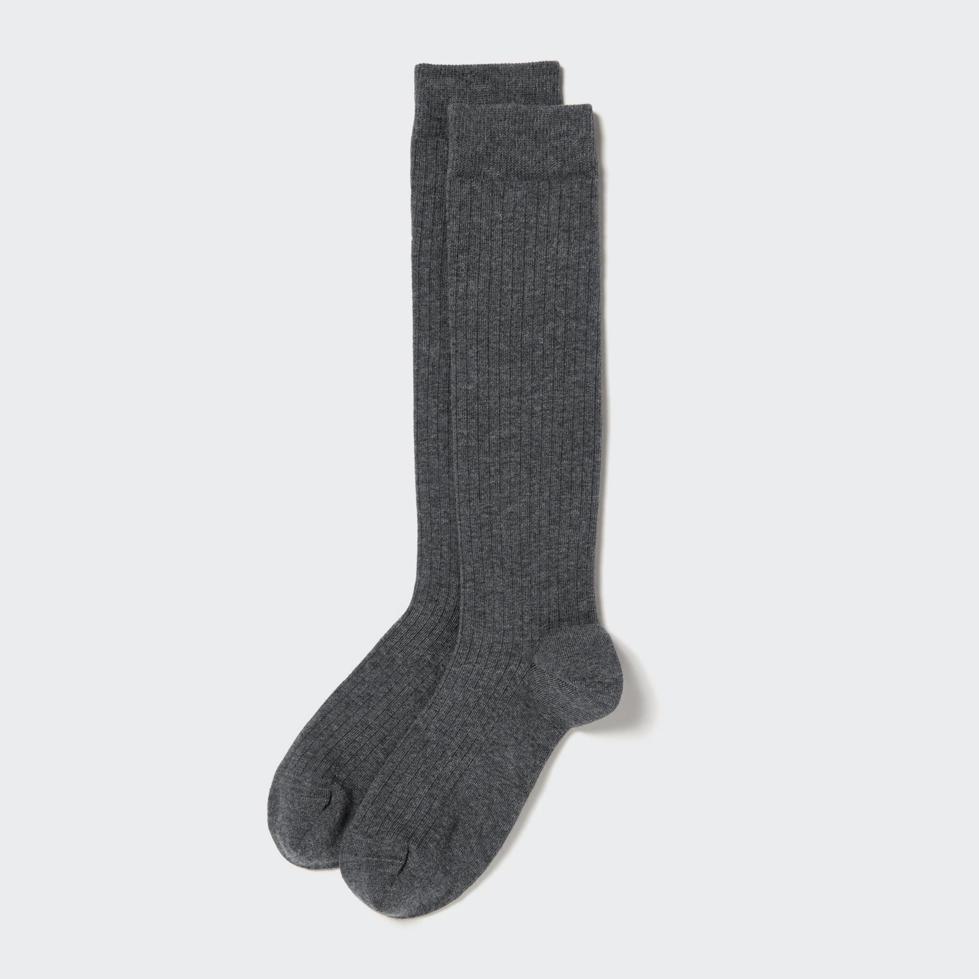 Wide Ribbed Knee High Socks by UNIQLO