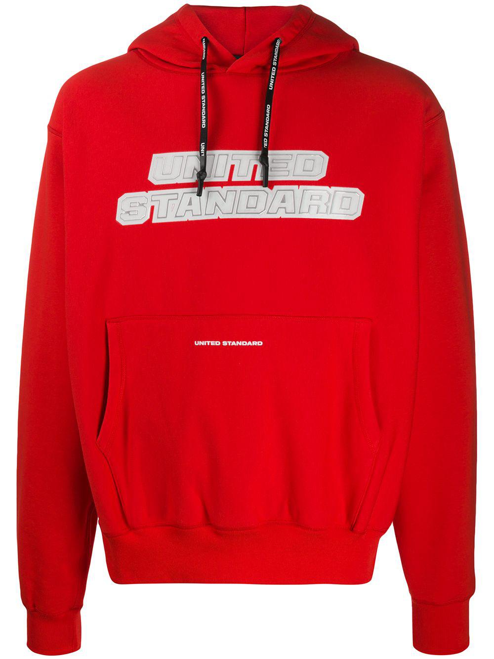 drawstring logo print hoodie by UNITED STANDARD