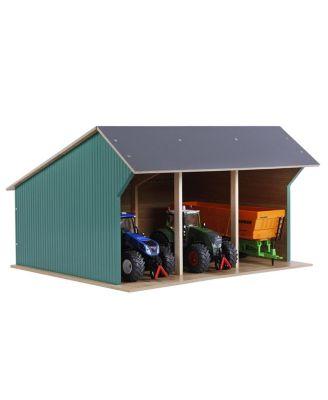 1/32 Large Farm Machinery 3-Bay Shed with High Roof - Ages 11+ by UNIVERSAL HOBBIES