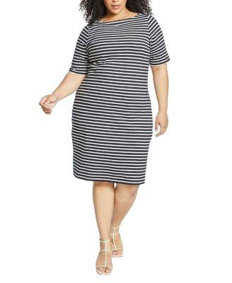 Plus Size Belle Breton Stripe Jersey Dress by UNIVERSAL STANDARD