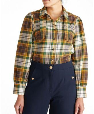 Women's Plus Janet Tie-Neck Cotton Poplin Shirt by UNIVERSAL STANDARD