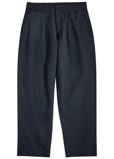 Oxford linen-blend trousers by UNIVERSAL WORKS