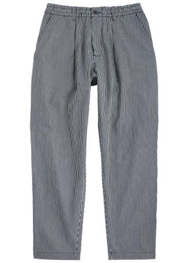 Pleated striped cotton-twill trousers by UNIVERSAL WORKS