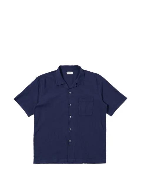 chest-pocket textured shirt by UNIVERSAL WORKS