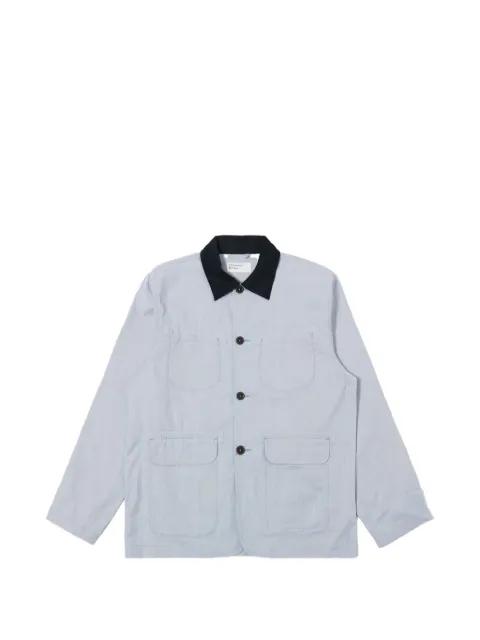 contrast collar shirt jacket by UNIVERSAL WORKS