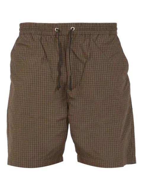 drawstring checked shorts by UNIVERSAL WORKS