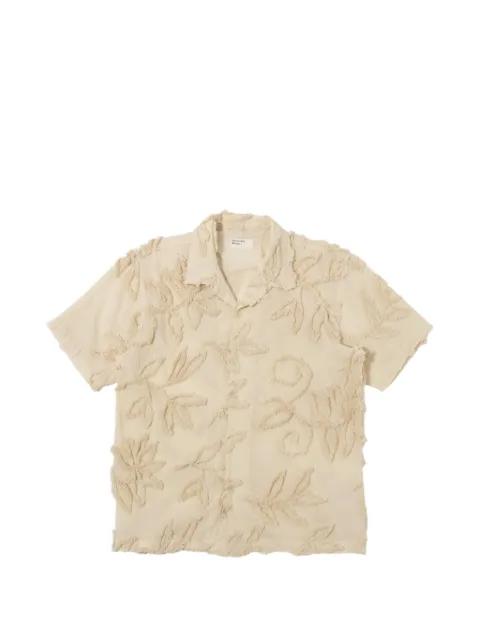 floral-embroidered short-sleeve shirt by UNIVERSAL WORKS