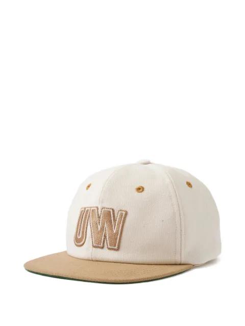 logo-embroidered panelled cap by UNIVERSAL WORKS