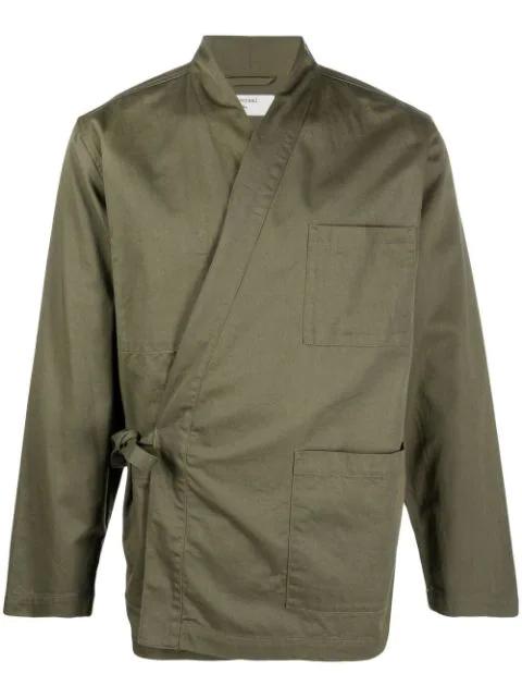 side-tie fastening jacket by UNIVERSAL WORKS
