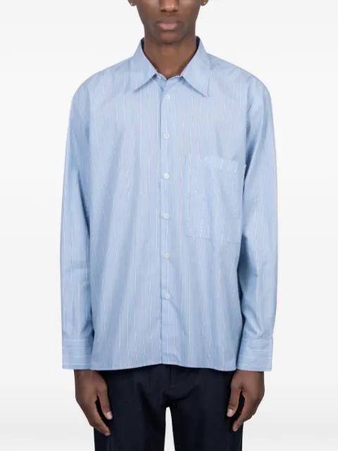 square-pocket striped shirt by UNIVERSAL WORKS