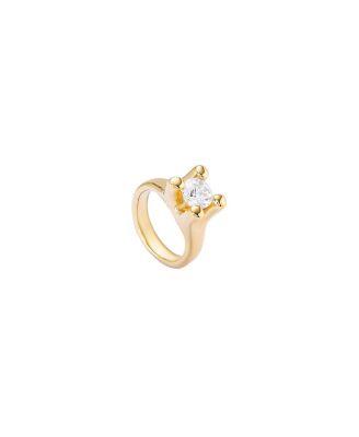18K Gold-Plated Ring with White Cubic Zirconia by UNODE50