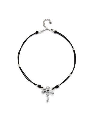 Leather Pendant Necklace with Dragonfly by UNODE50