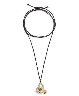 Long Pendant and Central Heart With Black Crystal by UNODE50