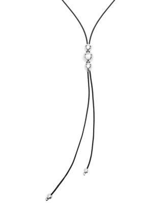 Triple-Bead Leather Necklace by UNODE50