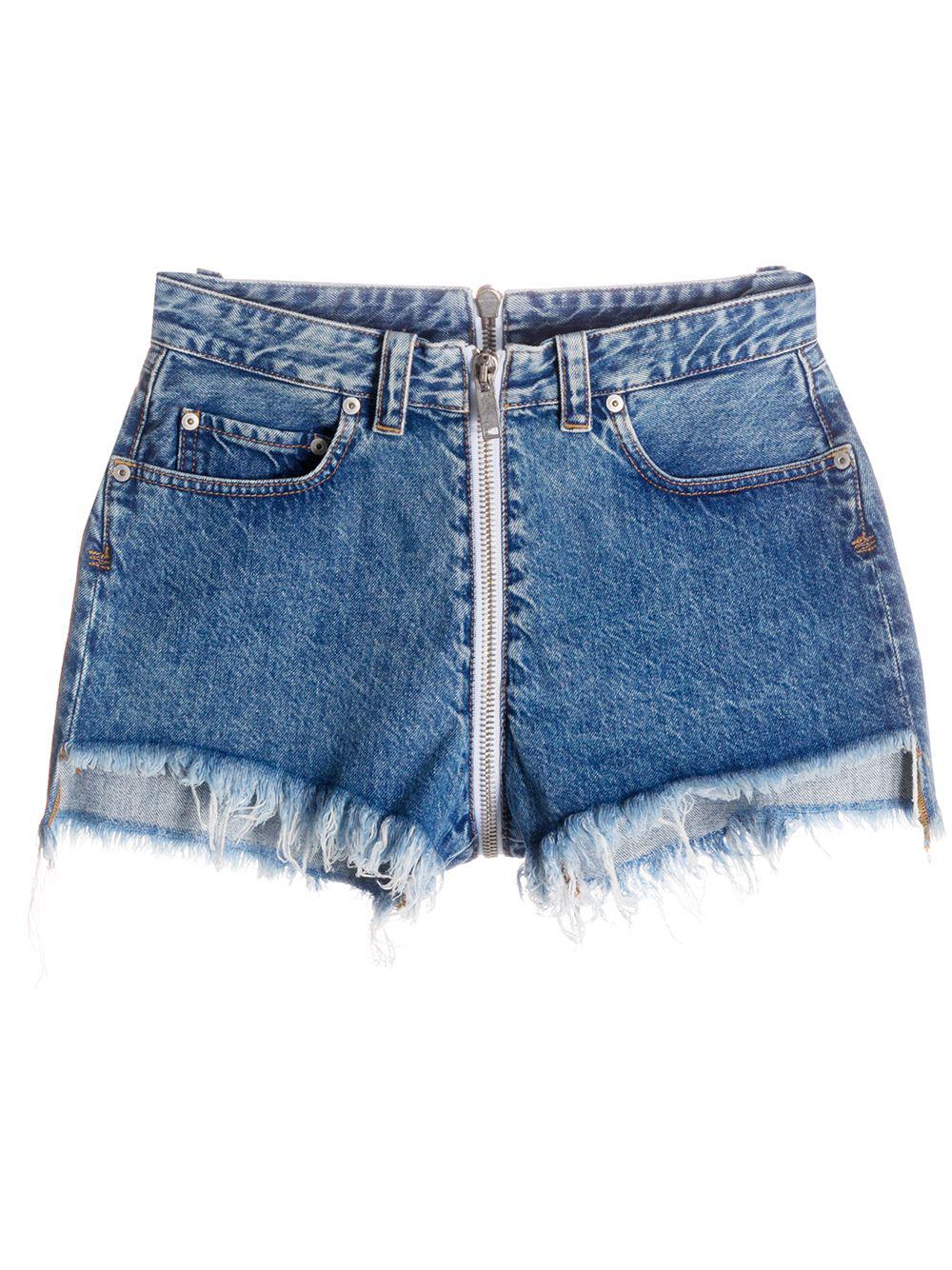 front-to-back raw denim shorts by UNRAVEL PROJECT