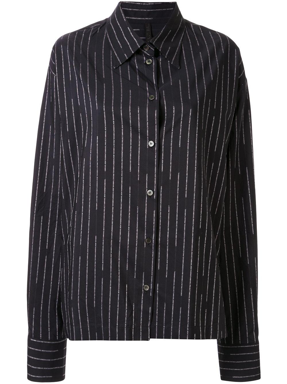 logo-stripe shirt by UNRAVEL PROJECT