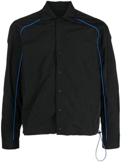rear-logo print shirt jacket by UNRAVEL PROJECT