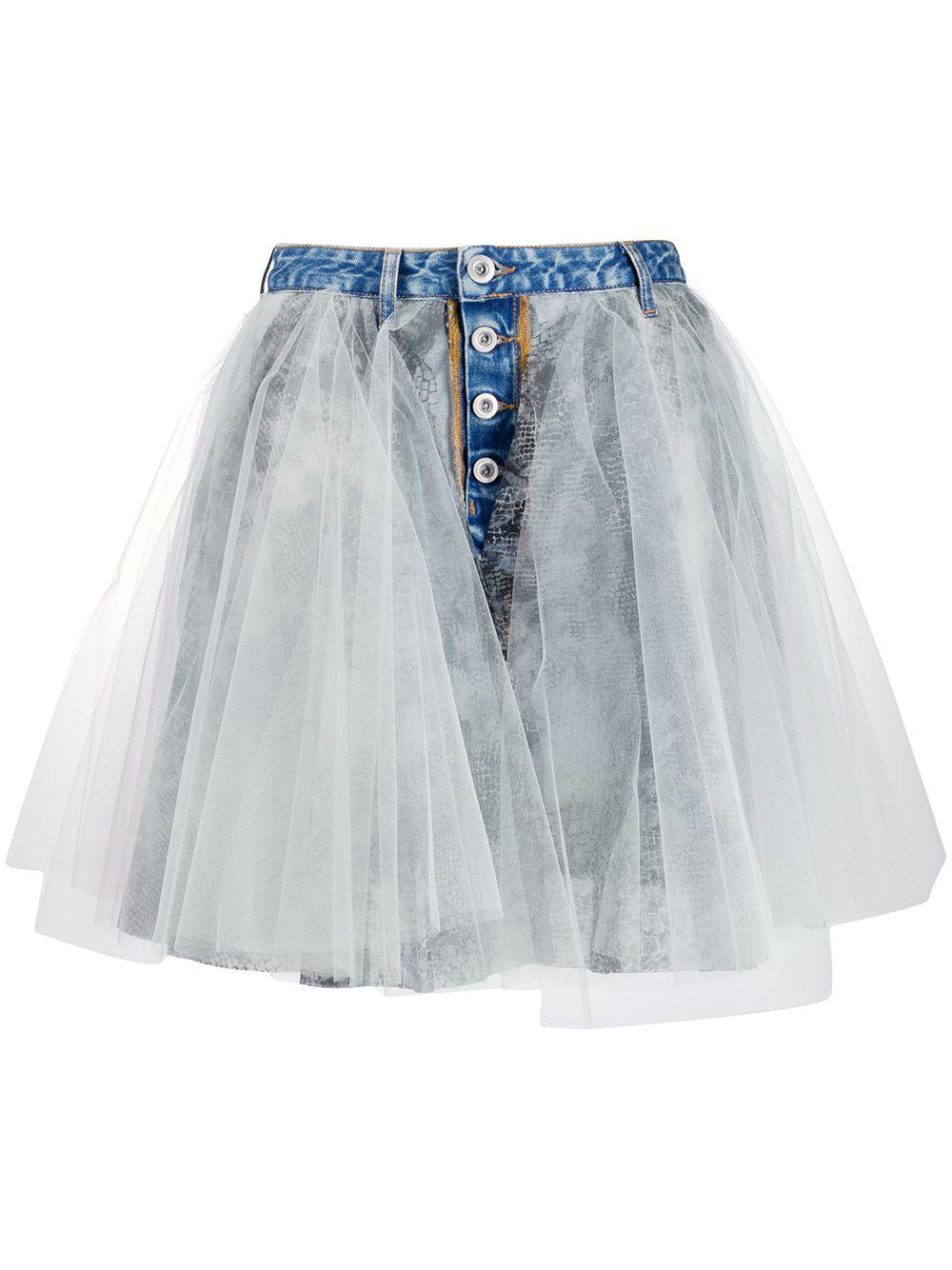 tulle overlay denim skirt by UNRAVEL PROJECT