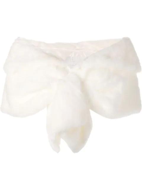 Champagne faux-fur shawl by UNREAL FUR