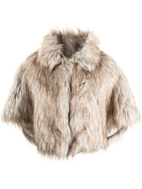Nord faux-fur cropped cape by UNREAL FUR
