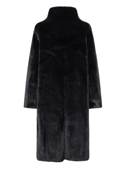 Raven funnel-neck coat by UNREAL FUR