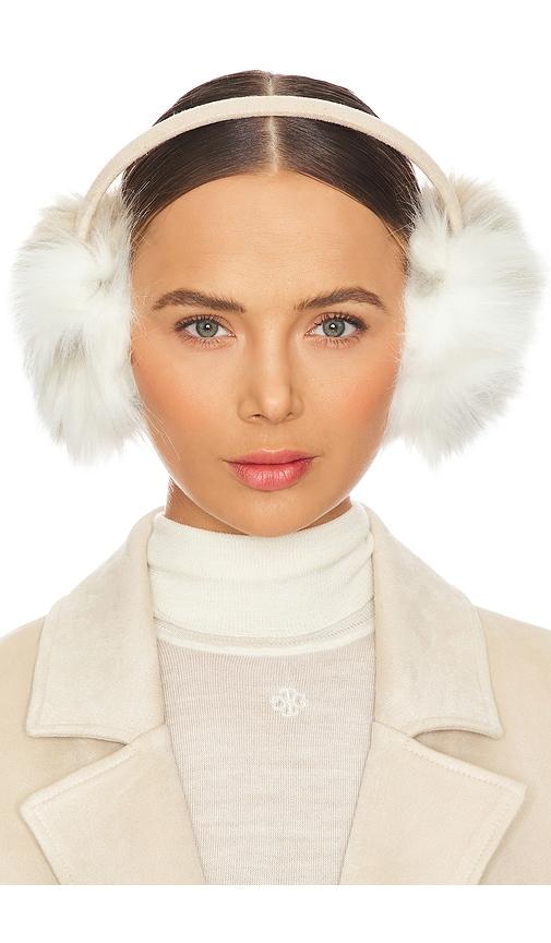 Unreal Fur All Ears Earmuffs in White by UNREAL FUR