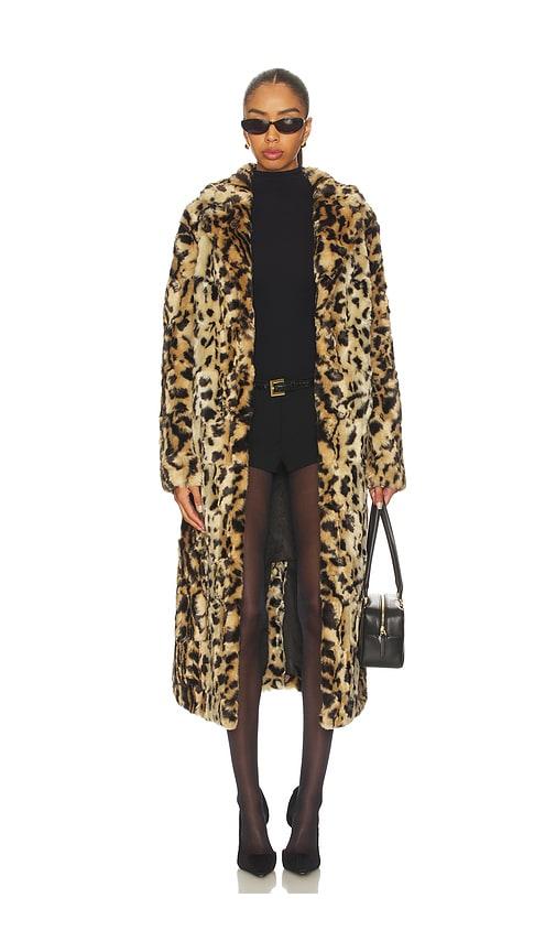 Unreal Fur Long Song Coat in Brown by UNREAL FUR
