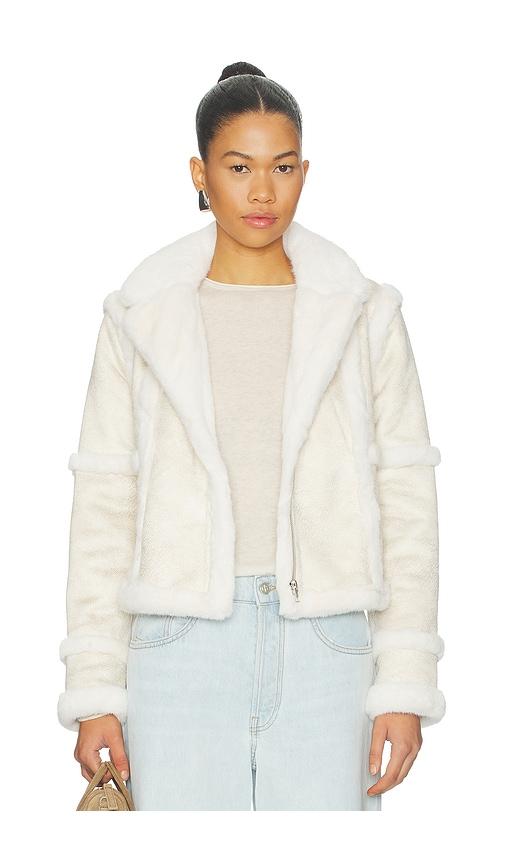 Unreal Fur Talamasca Jacket in Cream by UNREAL FUR