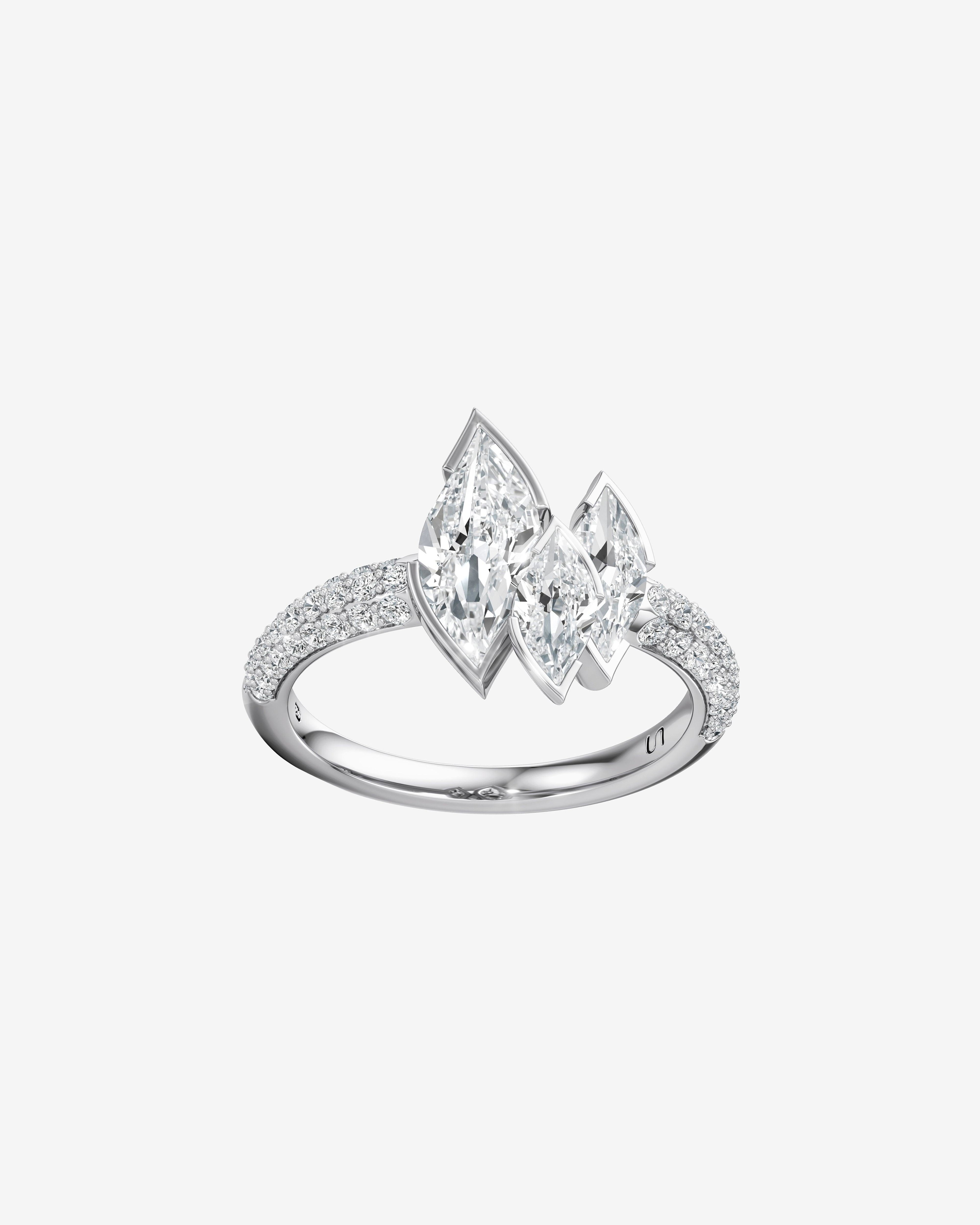 Unsaid - Women's Flame Ring - (White Gold) by UNSAID