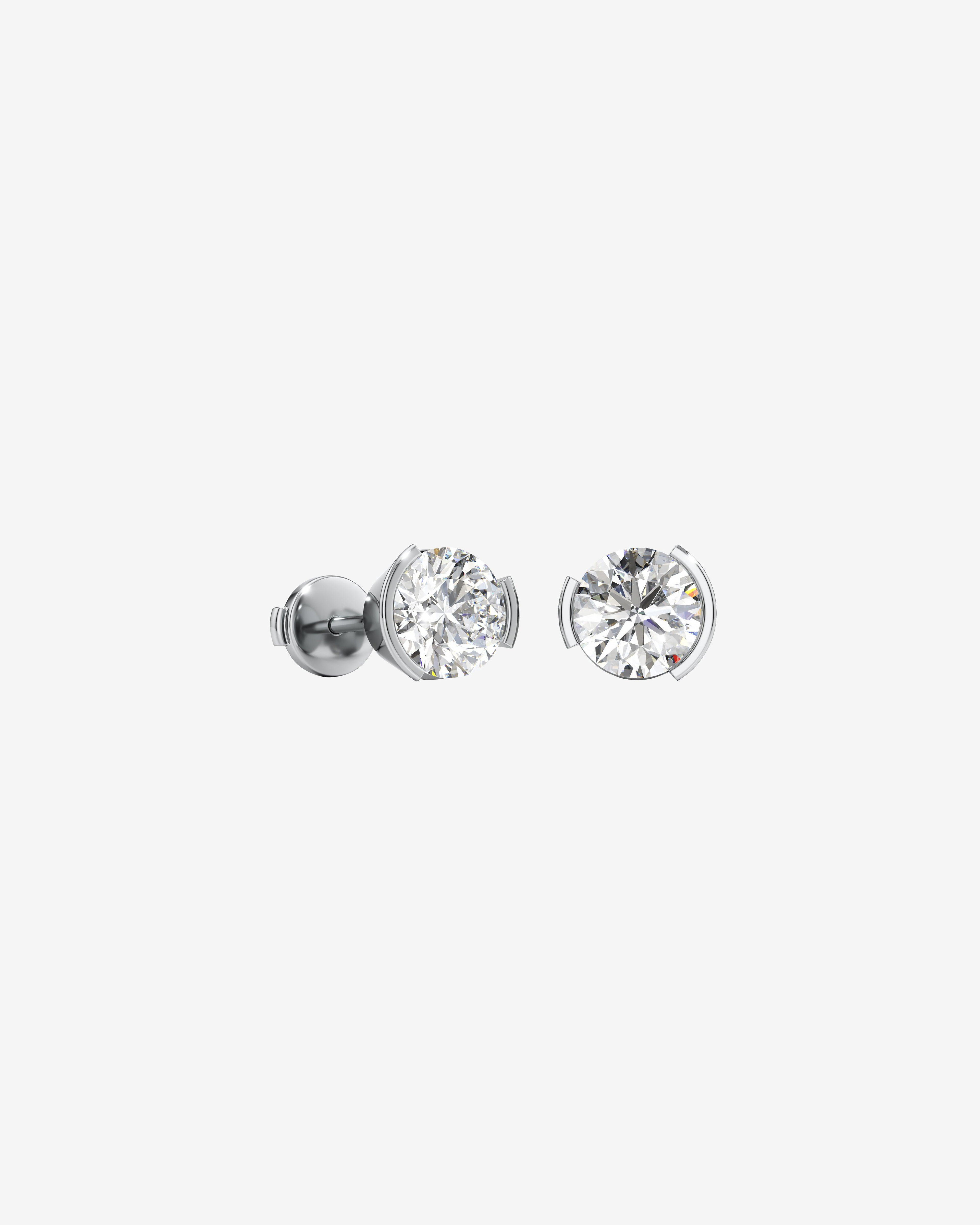 Unsaid - Women's Meta Stud Earrings - (White Gold) by UNSAID