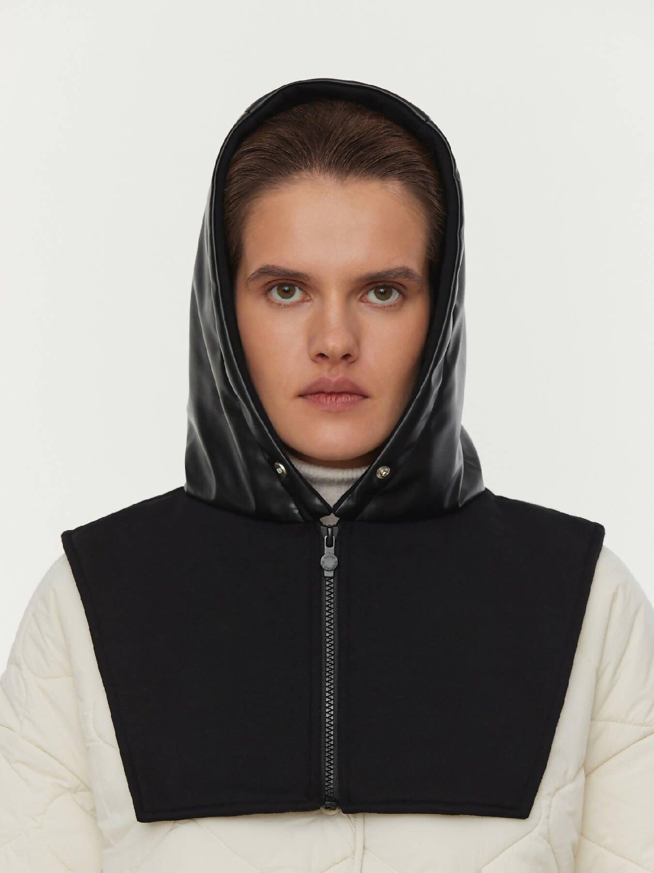 Faux Leather Waterproof Balaclava Hood by UNU CLOTHING
