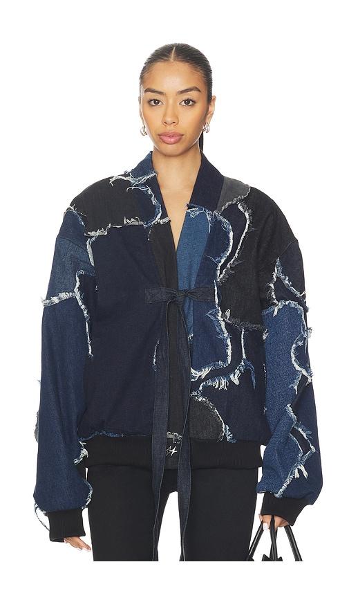 UPRISERS UPRS Camo Bomber Jacket in Blue by UPRISERS