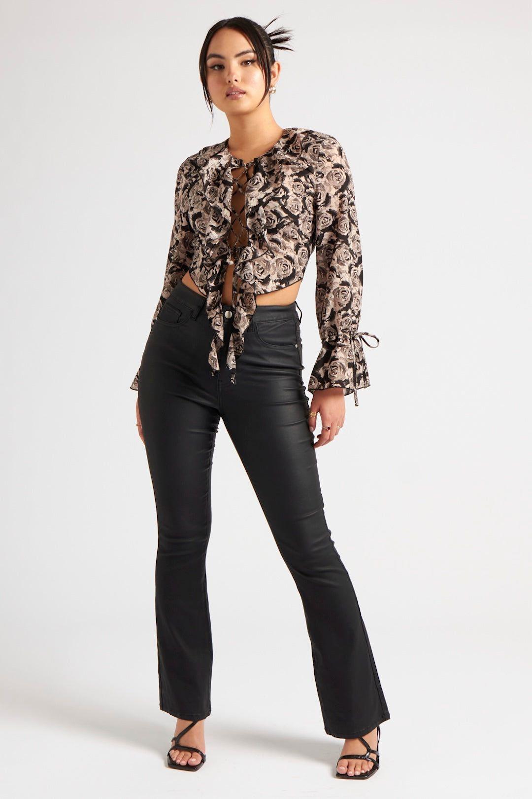 Coated Flare Jean by URBAN BLISS