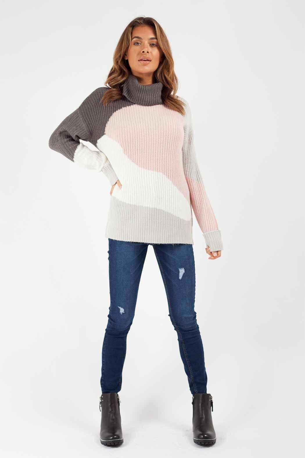 Colour block Jumper by URBAN BLISS