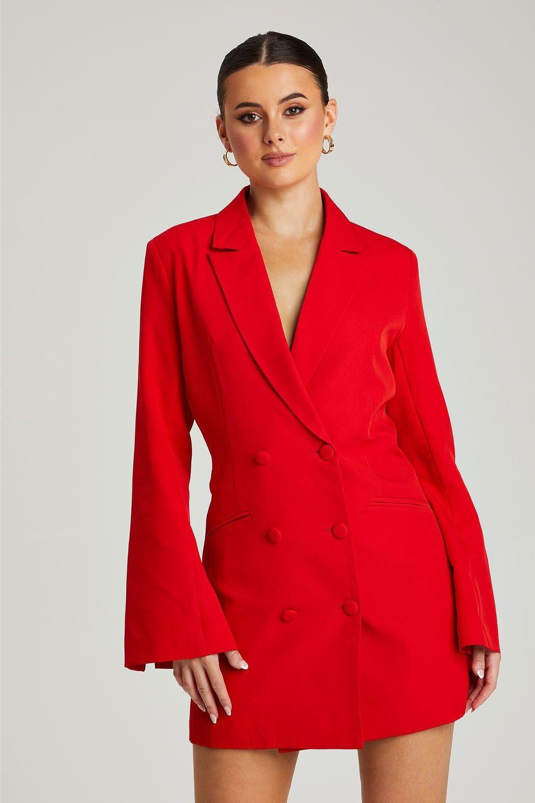 Flare Slv Fitted Blazer Dress by URBAN BLISS