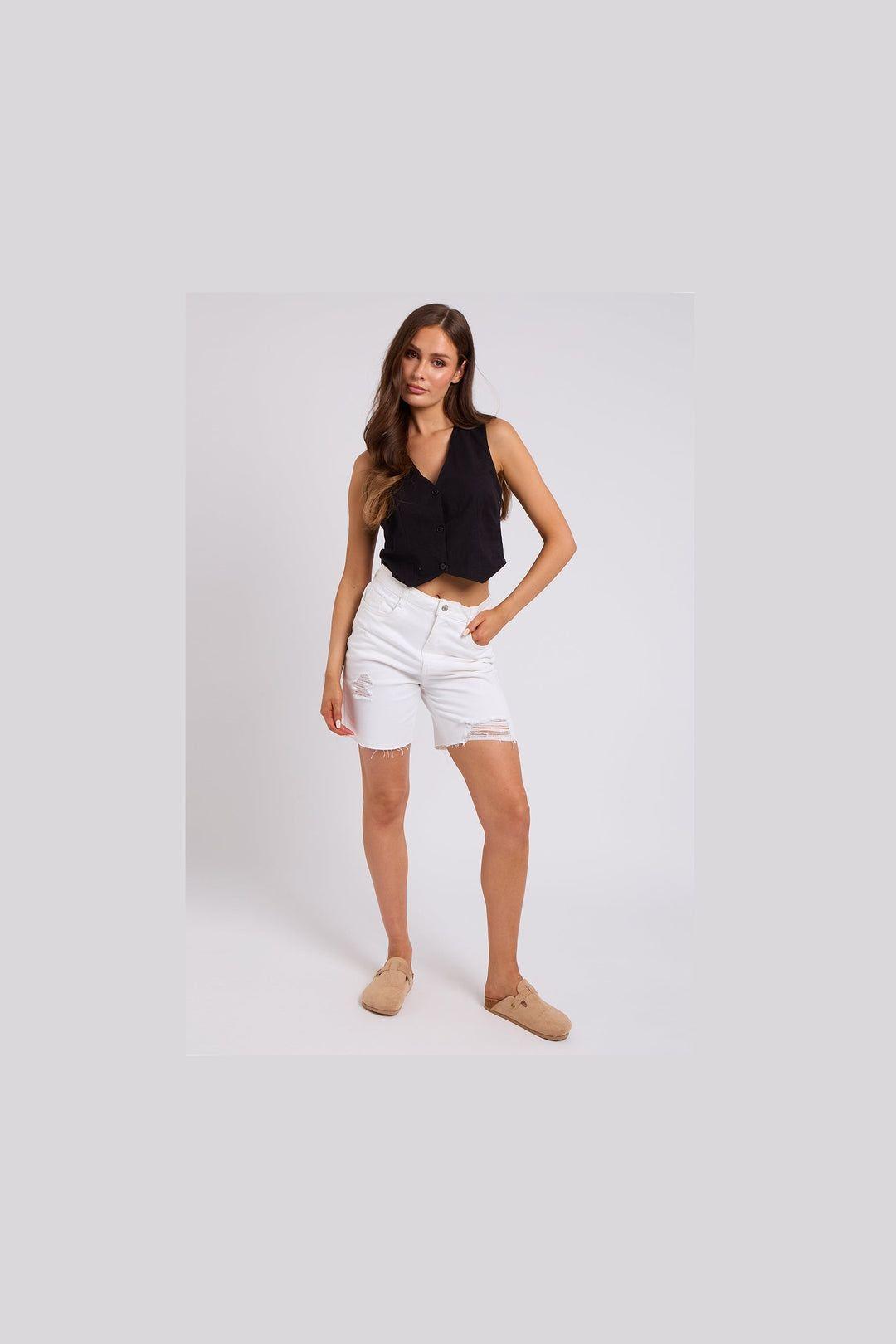 Florence High Waisted Longline Short by URBAN BLISS