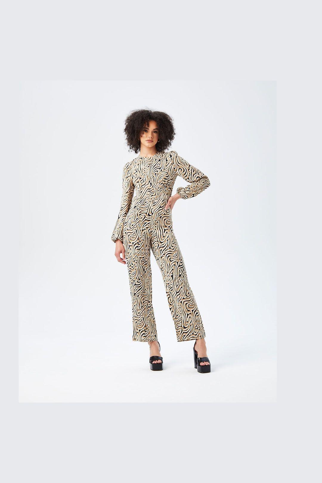 Harper Swirl Print Jumpsuit by URBAN BLISS