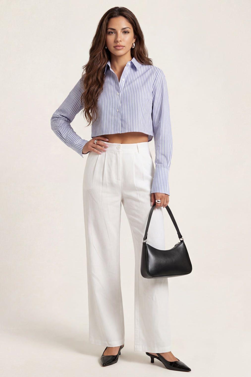 Linen Blend Wide Leg Trouser by URBAN BLISS