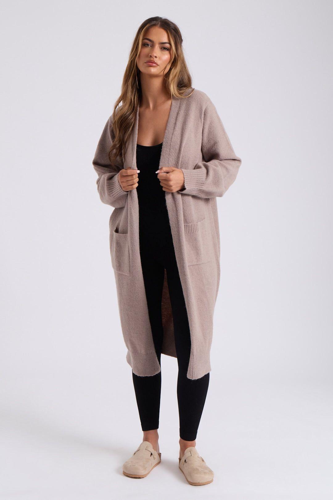 Longline Patch Pocket Cardigan by URBAN BLISS