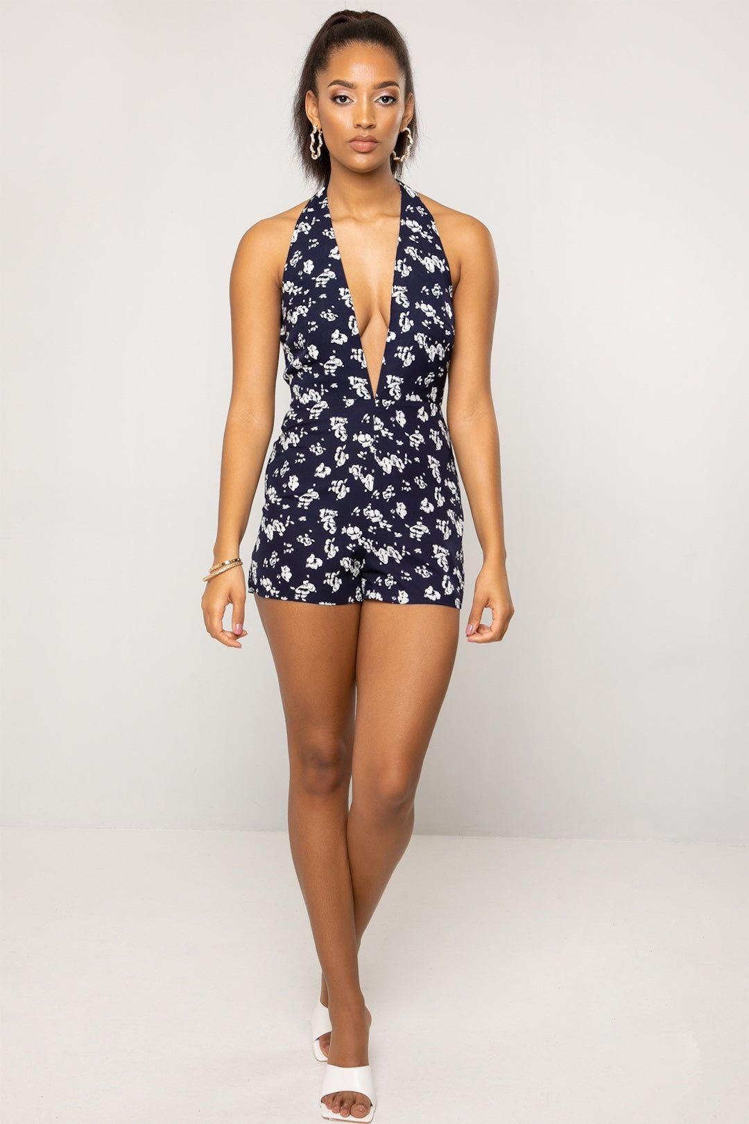 Mariella Halterneck Playsuit by URBAN BLISS