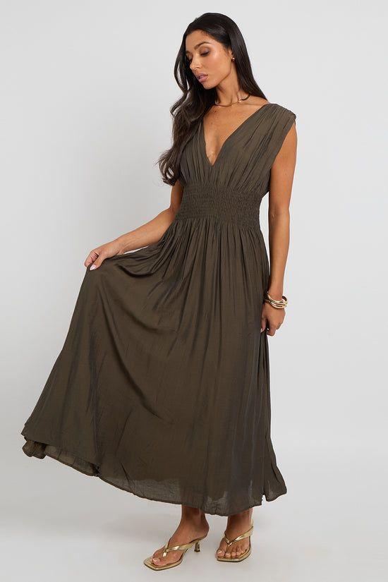 Maxi Dress with Elasticated Waist by URBAN BLISS