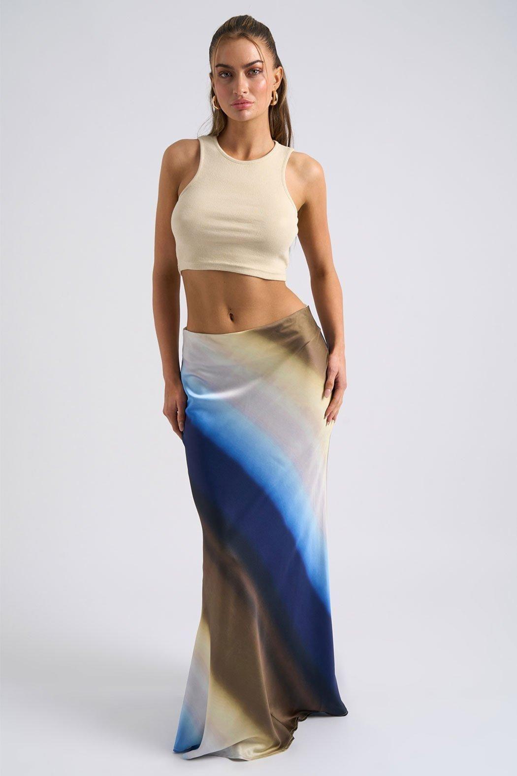 Ombre Bias Cut Maxi Skirt by URBAN BLISS