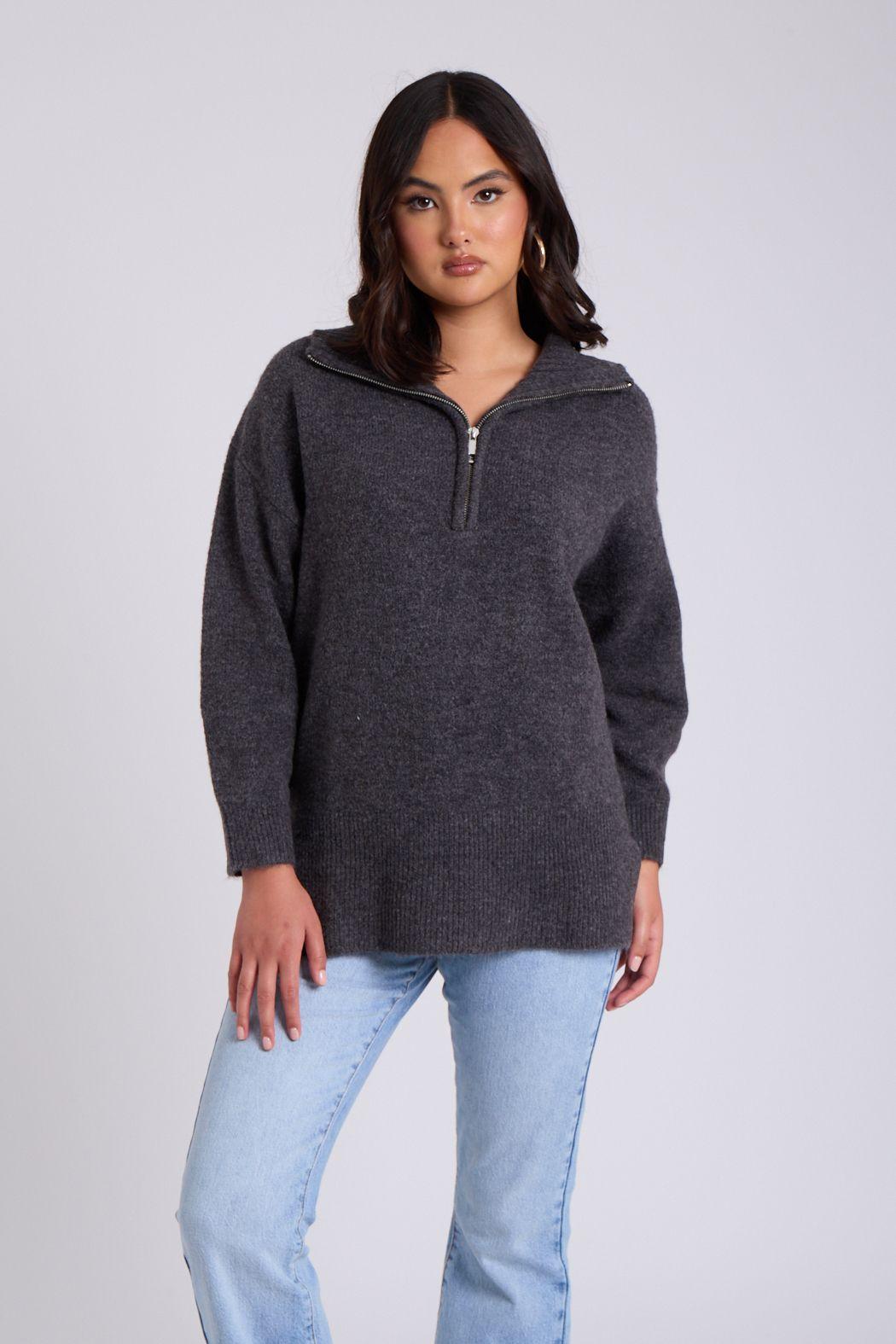 Oversized Half Zip by URBAN BLISS