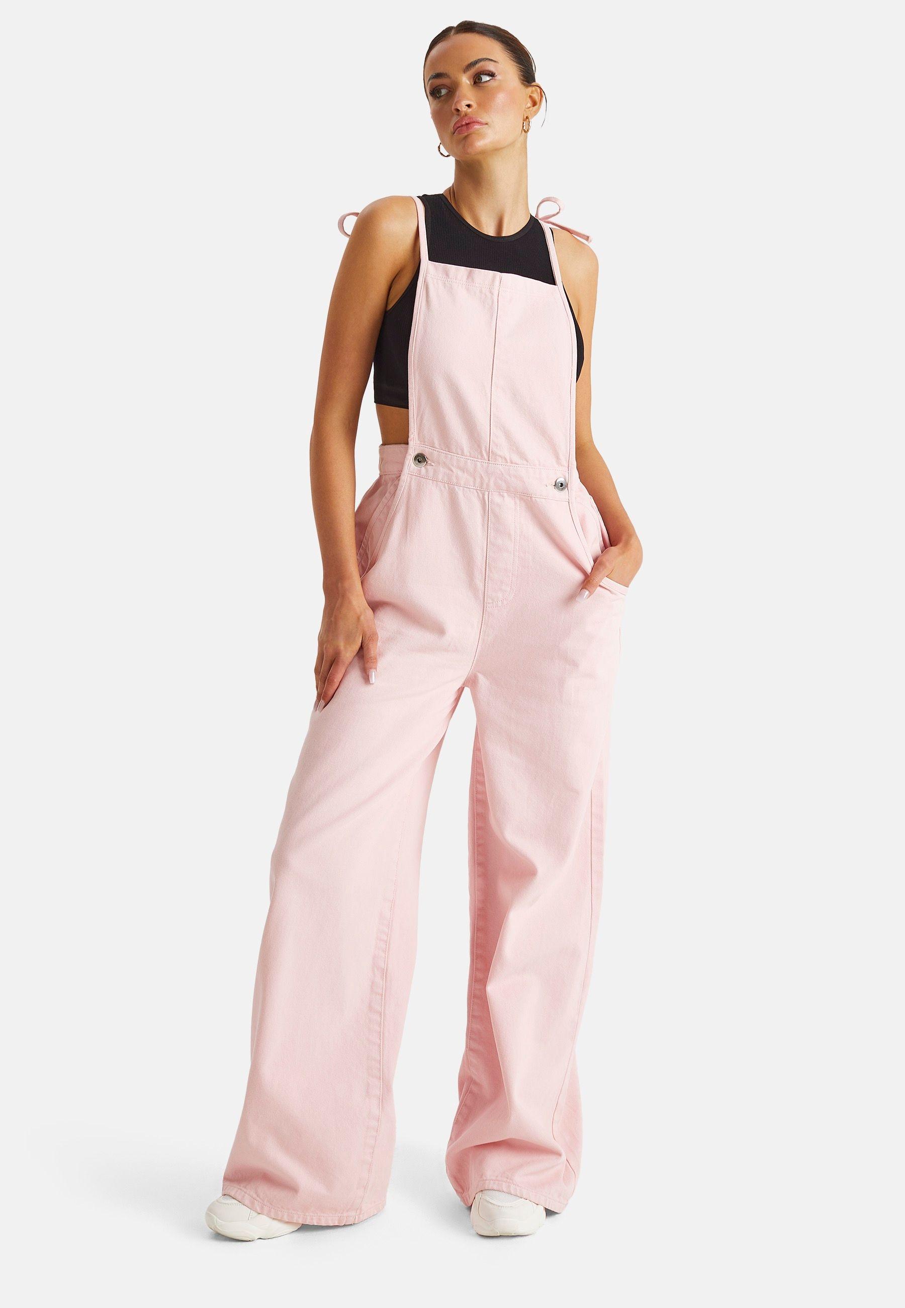 Pink Wide Leg Dungaree by URBAN BLISS