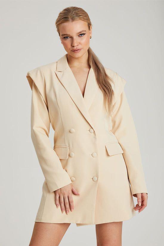 Power Shoulder Blazer Dress by URBAN BLISS